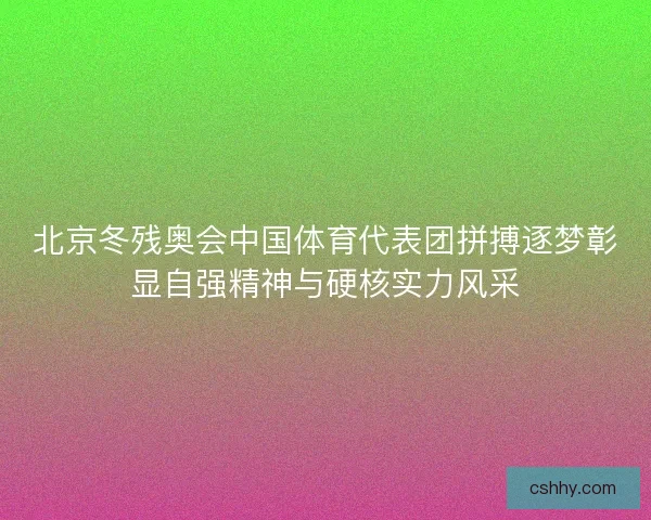 北京冬残奥会中国体育代表团拼搏逐梦彰显自强精神与硬核实力风采