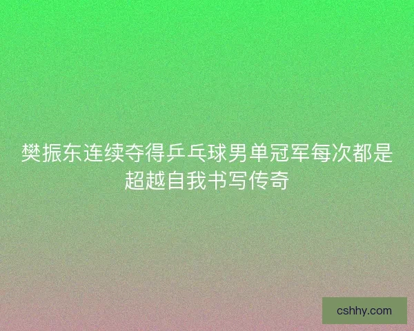 樊振东连续夺得乒乓球男单冠军每次都是超越自我书写传奇